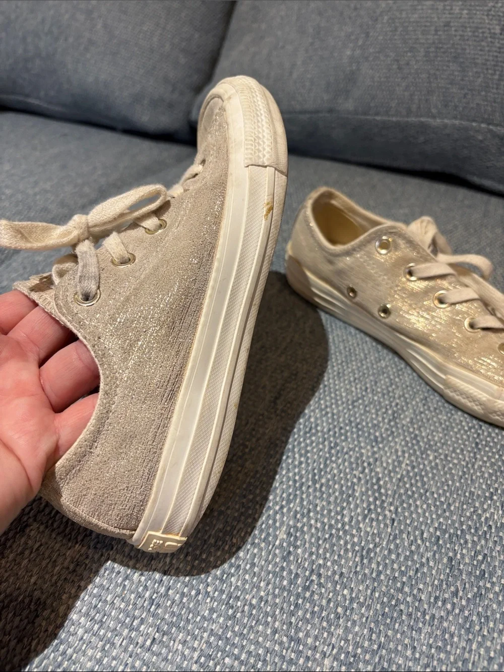 Converse shimmery gold sneakers! Child 2